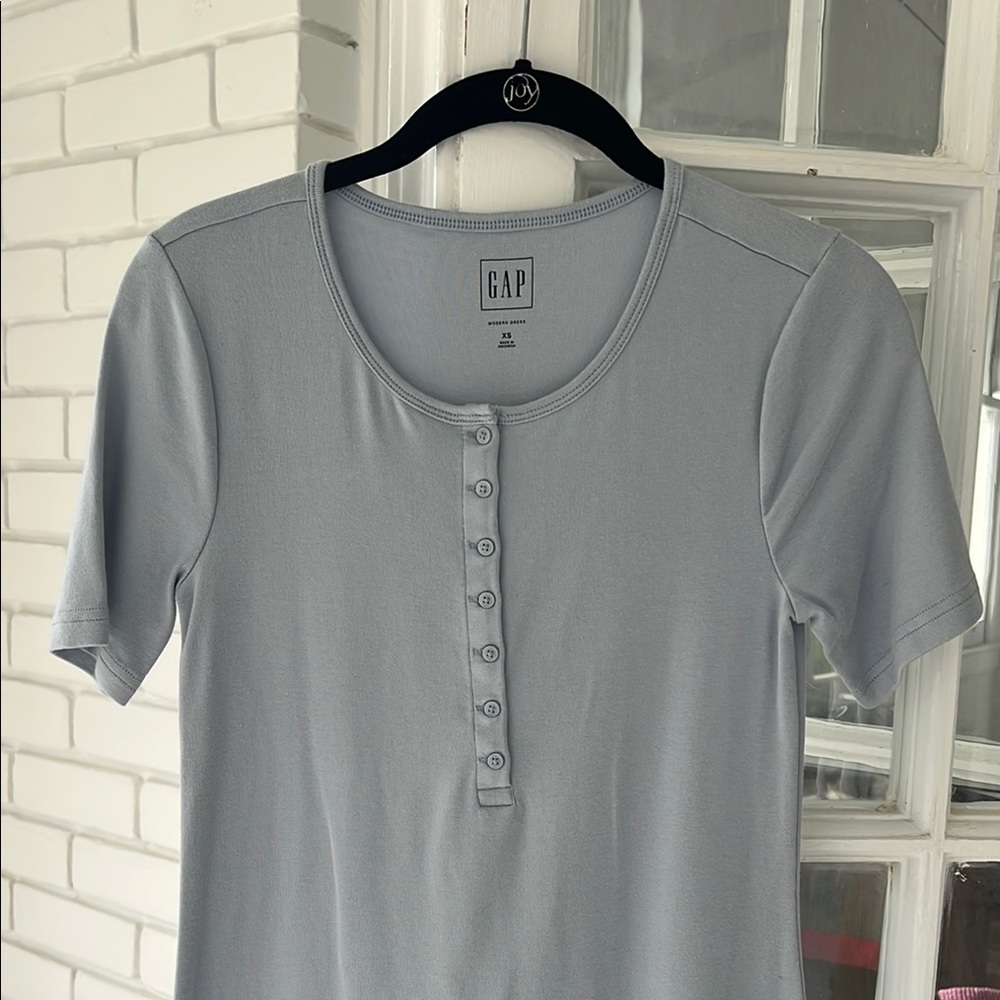 GAP Women's Light Gray Button-Front Dress